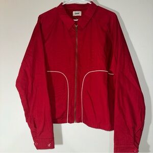 Elwood Red Bomber Jacket with White Piping